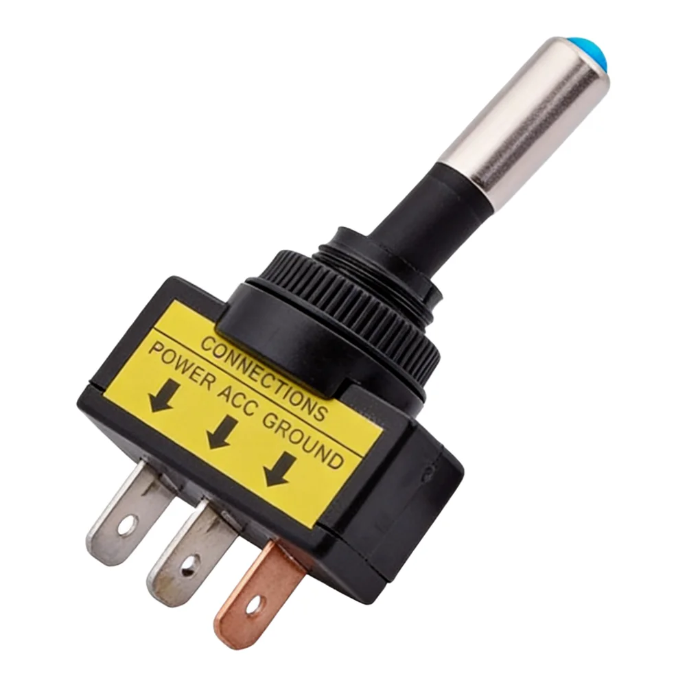 ASW-15D Automotive For Toggle Switch 12mm SPST ON OFF 3 Pin with LED Indicator Compatible with 12V/24V DC Circuits