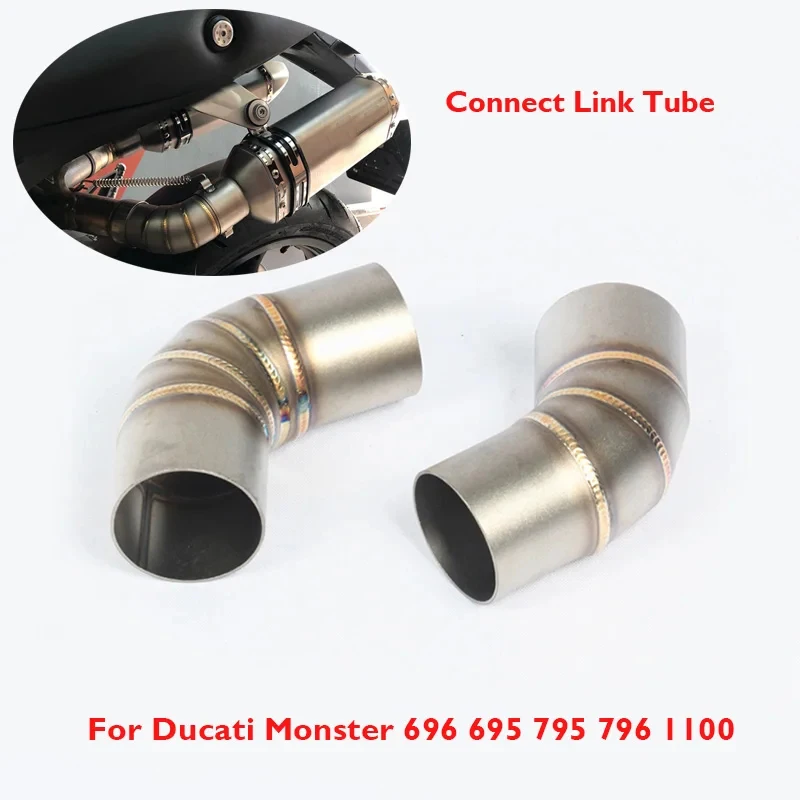 Hochwertiges Motorrad-Auspuff-Verbindungsrohr für DUCATI Monster 696 Auspuff 2008–2014, Monster 796 795 2010–2014, 796 Auspuff