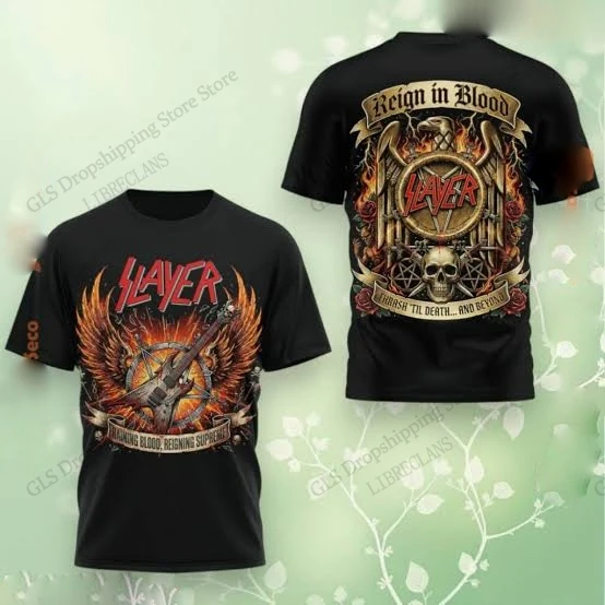 Rock Band Slayer 3d Print T-shirt Men Women Fashion Breathable Short Sleeve Tops Tees Kids Tshirt Hip Hip Shirt For Men Clothing
