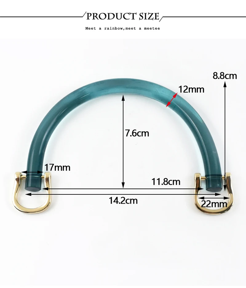 2/4Pcs U-shaped Plastic Bag Handle Acrylic Transparent Purse Frame Kiss Clasp Women Handbag Woven-bag Replace Bags Accessories