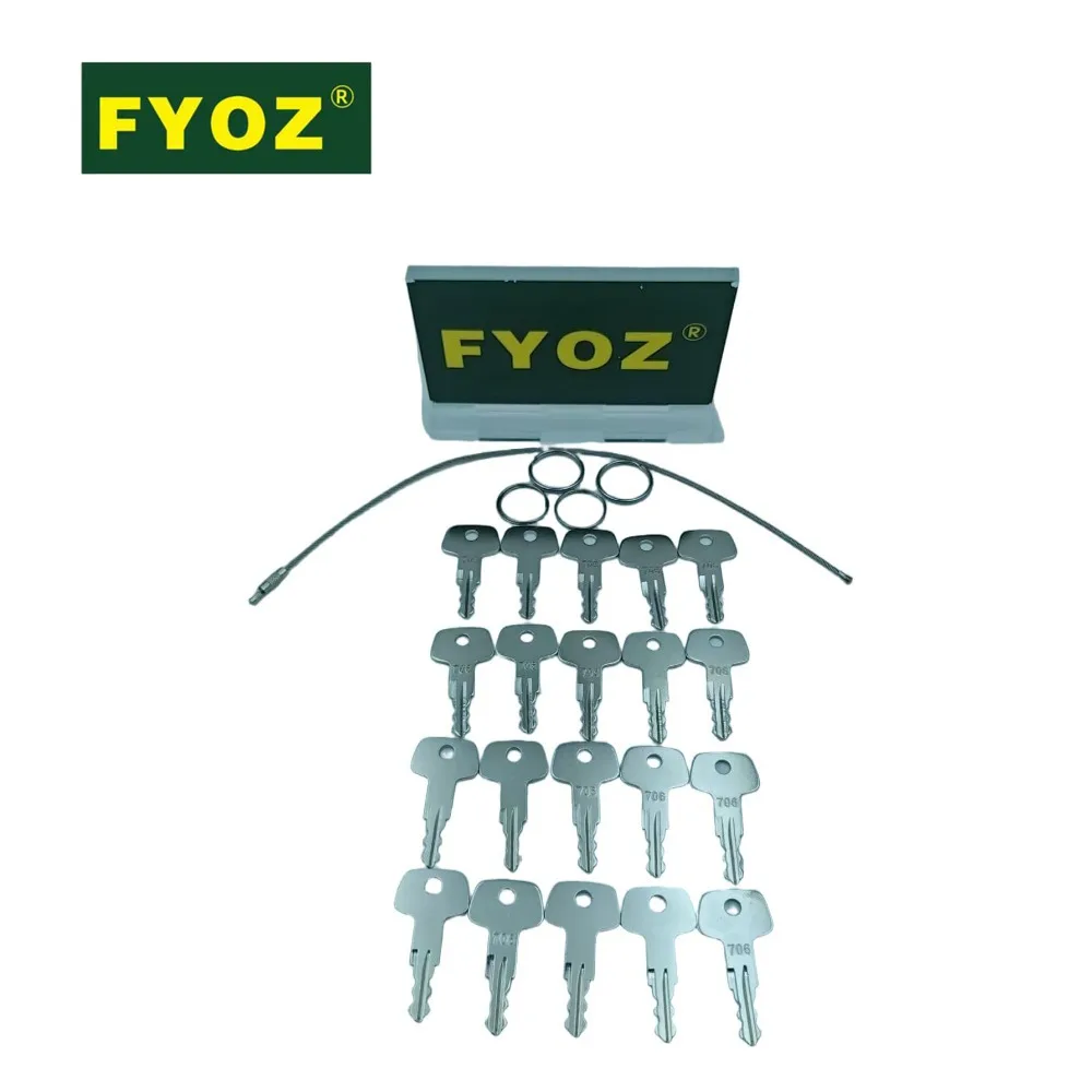 20-Piece 706 Key Set For Liebherr Heavy Equipment Fuel Cap Model J2 Part