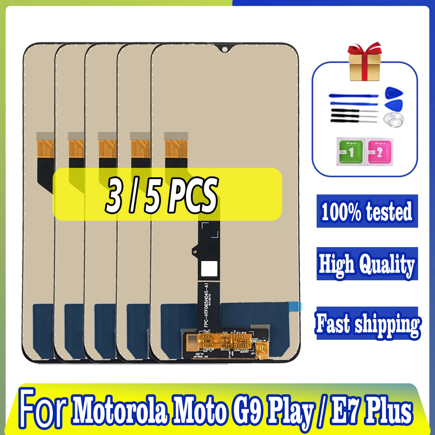 

3/5 шт. 6,5 ''ЖК-дисплей для Motorola Moto G9 Play XT2083 для Moto E7 Plus XT2081 ЖК-дисплей сенсорный экран в сборе дигитайзер