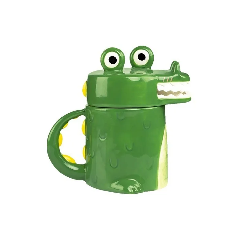 

Mug with lid ceramic large capacity cute girl cartoon high value creative funny drinking cup