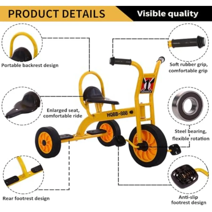 Triciclo per parco giochi in età prescolare Asilo nido Trike per bambini Bici per bambini per ciclisti dai 2 anni in su Tricicli per attrezzature per parchi giochi all'aperto