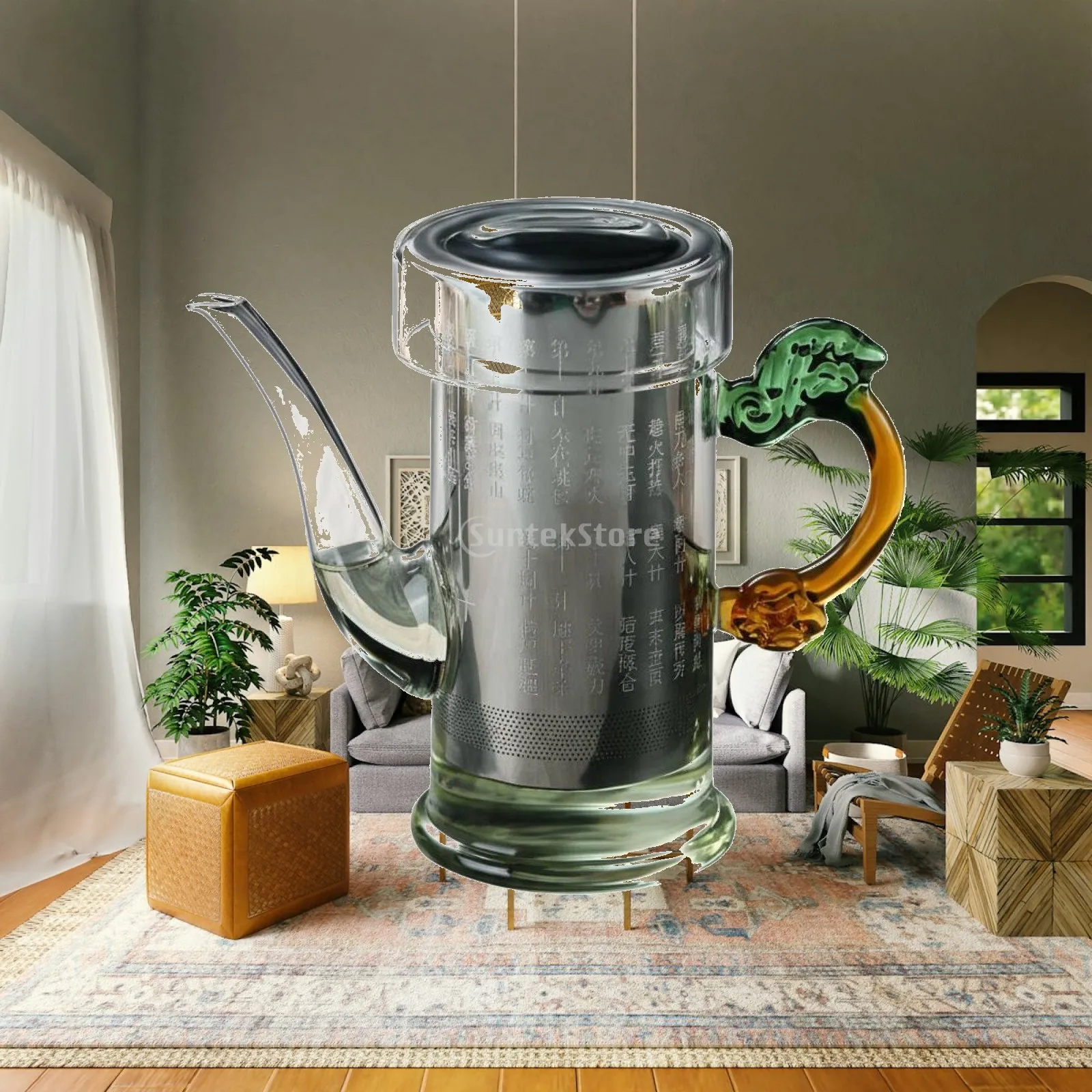 Elegant Glass Industrial Teapot Borosilicate Infuser Kettle for Oolong Puer Green Tea Ritual