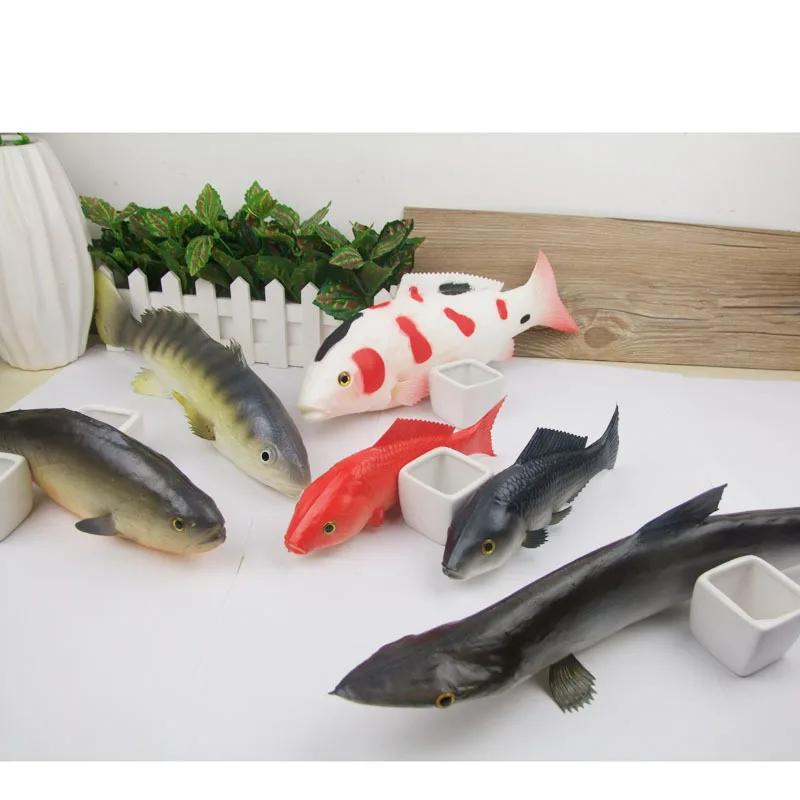 Artificial PVC Animal Model Display, Sturgeon Flounder, Tuna Grouper, Tropical Various Occasions, Decoration Props