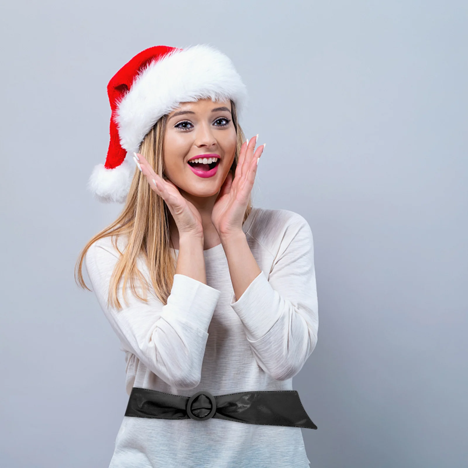 حزام خصر قابل للتعديل من البولي يوريثان باللون الأسود للنساء، نحيف وعصري ومتعدد الاستخدامات، لون سادة لفساتين الجينز، حزام نسائي #3