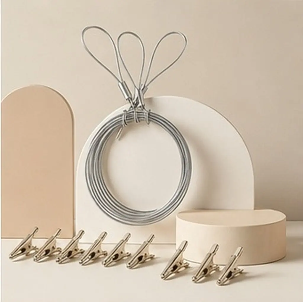 12pcs Steel Photo Wall Clips for Pictures, Postcards & Notes – Decorative Hanging Display for Living Room