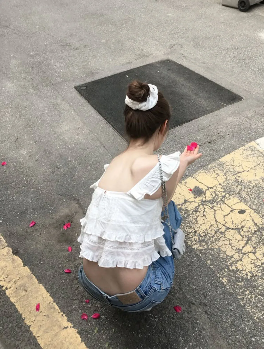 Top Corto de Aodón Barnn*t con Hombros Descubiertos para Mujer, Ajustado, Transpirable, Estilo Veraniego con Dobladillo con...