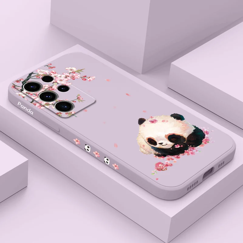 

Cherry Panda Phone Case For Samsung Galaxy S25 S24 S23 S22 S21 S20 S10 S10E Ultra Plus FE Note 20 Ultra Plus Cover
