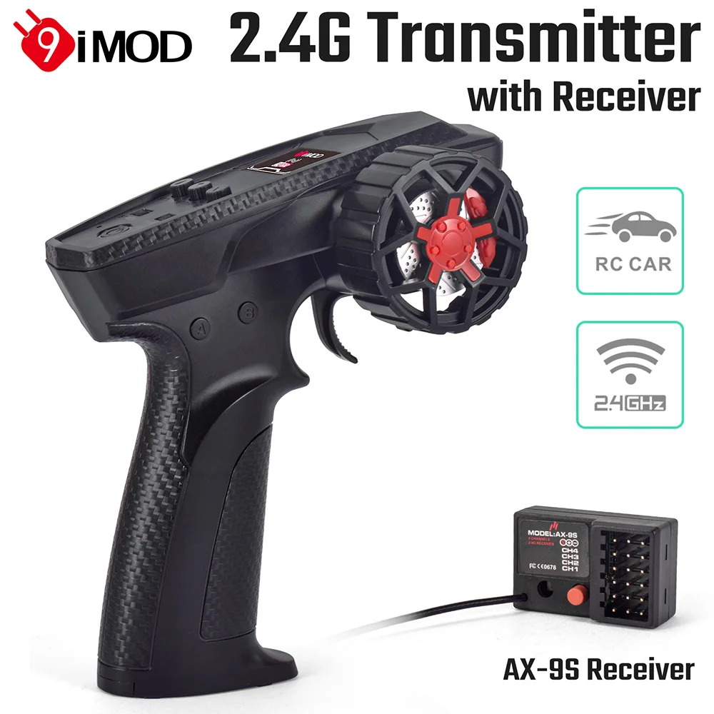 9IMOD 2.4GHZ Radio Transmitter 4 Channel Remote Controller with 4CH Receiver 100M For MN82 1/12 1/16 1/18 1/24 RC Car