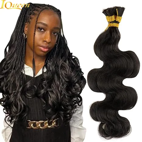 100% Human Bulk Hair for Braiding Loose Wave Human Braiding Hair No Weft for Crochet Hair Natural Black 50 Gram Per Bundle