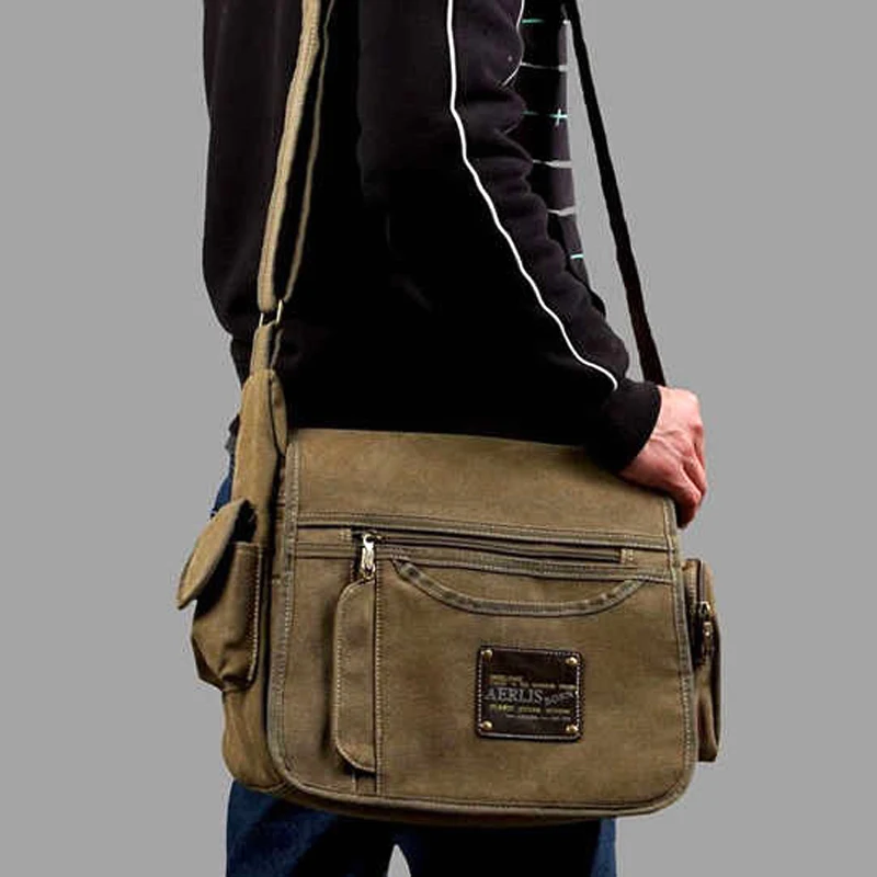 Men\'s Vintage Canvas Bag Men Casual Crossbody Bag For Men Messenger Bag Man Travel Shoulder Bags Bolsa Masculina High Quality
