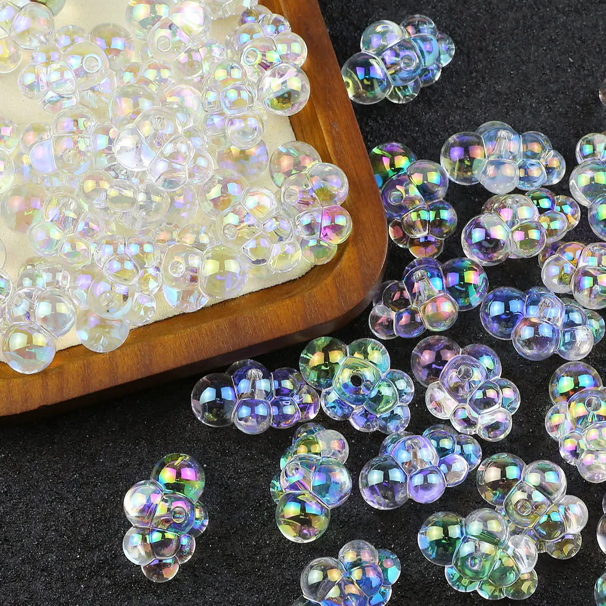 Acrylic Colorful Transparent Bubble Cloud Bead CCB Loose Spacer Beads For Jewelry DIY Bracelet Earring Accessorie17.5×25mm 10pcs