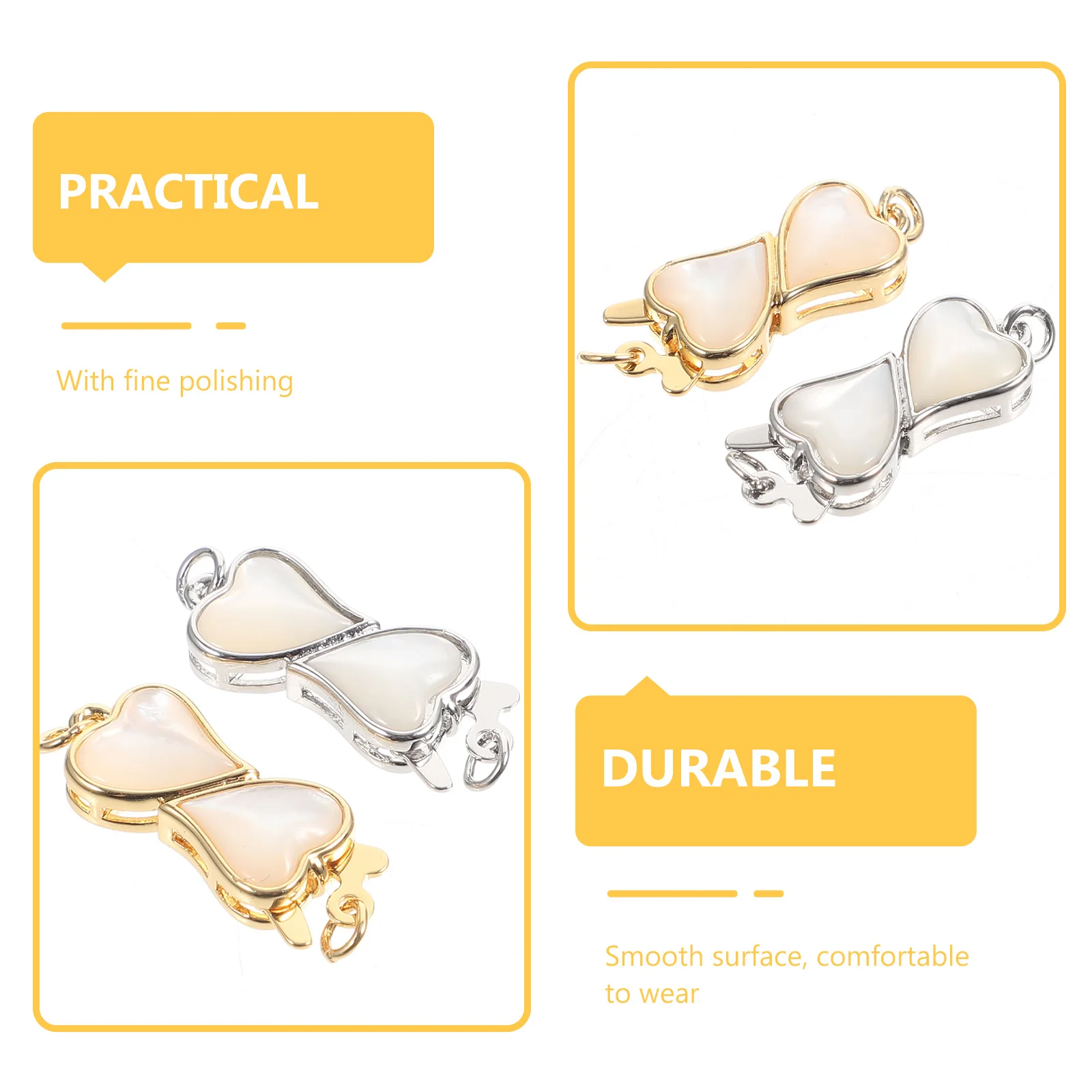 

2 Pcs Clasp Shell Necklace Buckle Bracelet Clasps for Jewelry Making Lobster DIY Closures Pearl