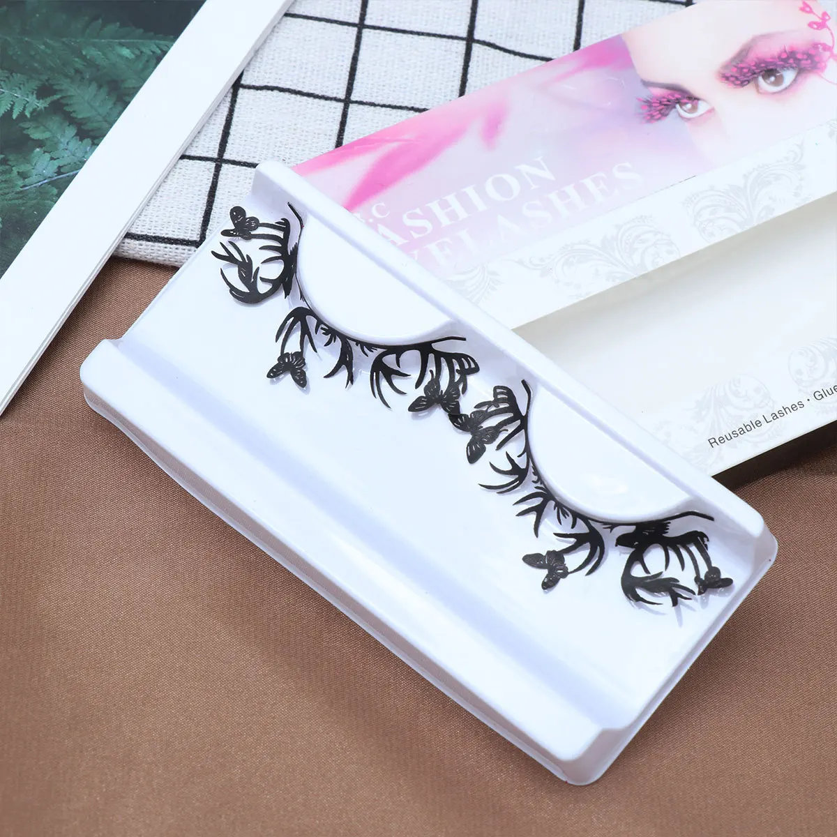 5 pares de papel cílios postiços tema de natal cílios extravagantes para festa de férias traje de dança cosplay acessório decorativo para os olhos