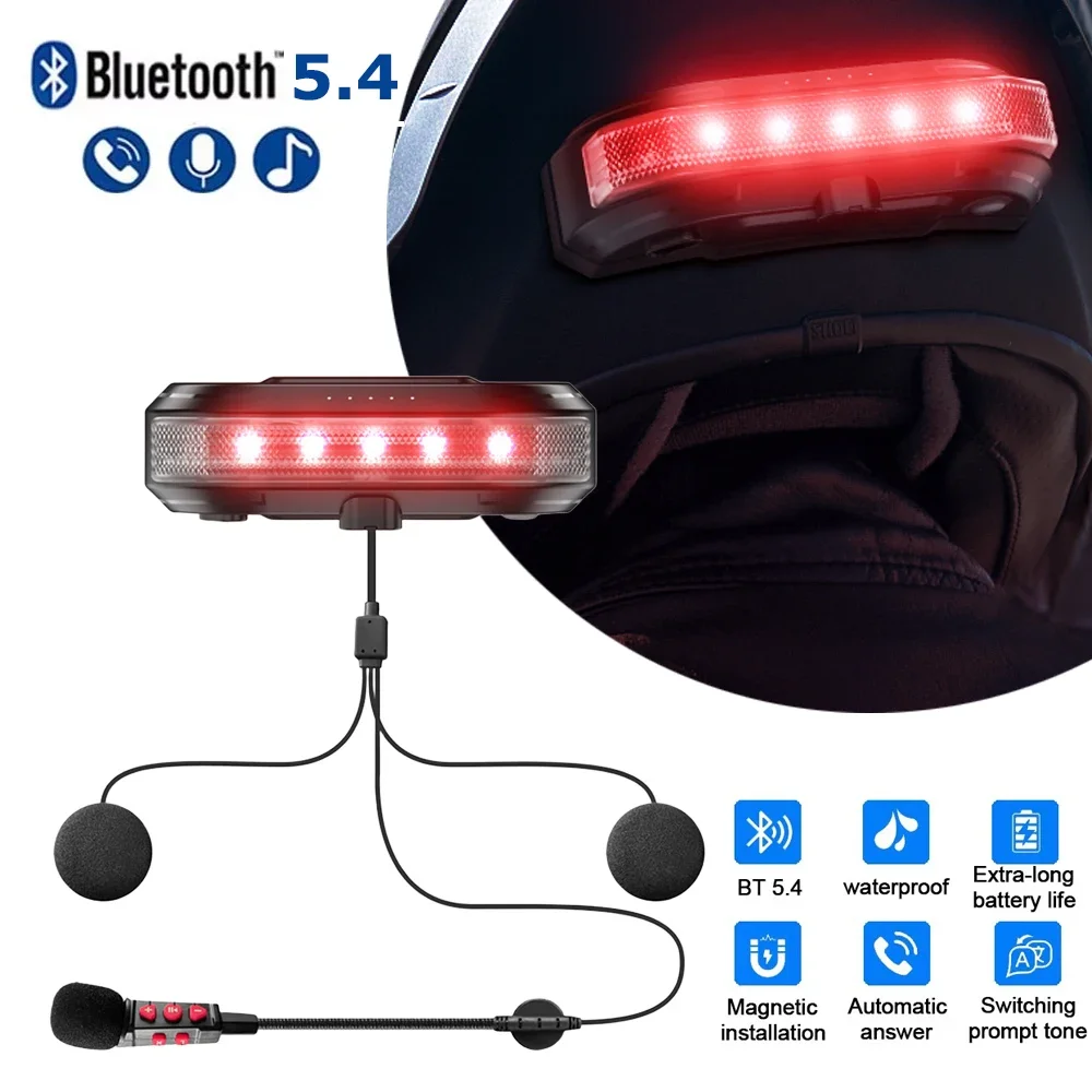 

Bluetooth 5.4 Motorcycle Helmet Headset Wireless Handsfree Stereo Music Player Headphone Magnetic installation Earphone With Mic