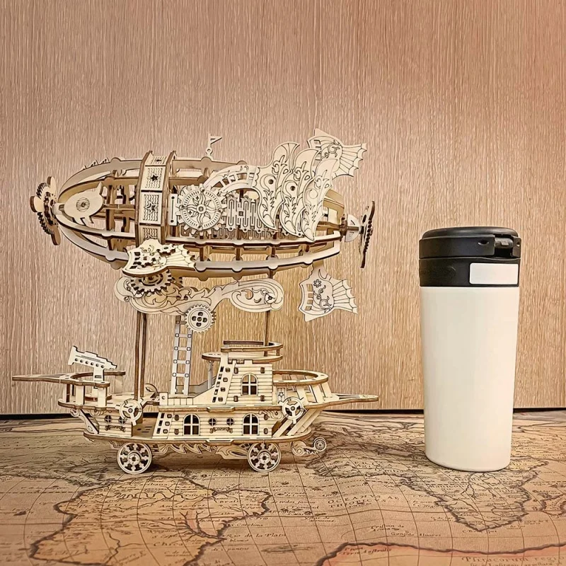 

OUZEY 3D деревянная сборная модель аэрокосмического дирижабля, набор для самостоятельной сборки, настольное украшение, креативная игрушка, подарочная коробка, подходит для подростков