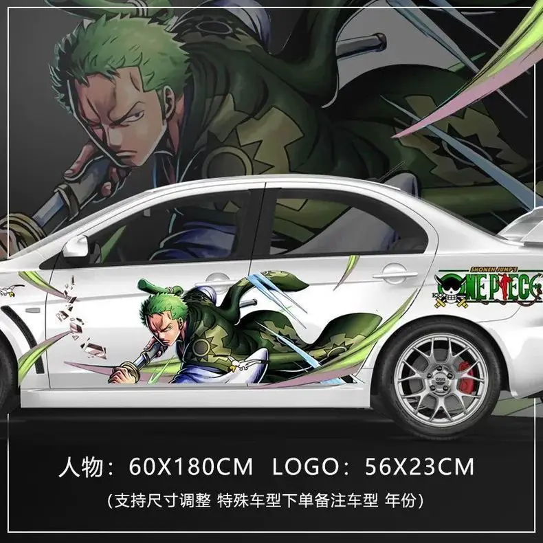 One Piece Sticker Autocarrosseriedecoratie Autofilmsticker Monkey D. Luffy Anime Sticker Roronoa Zoro Krasblokkerend Vakantiecadeau