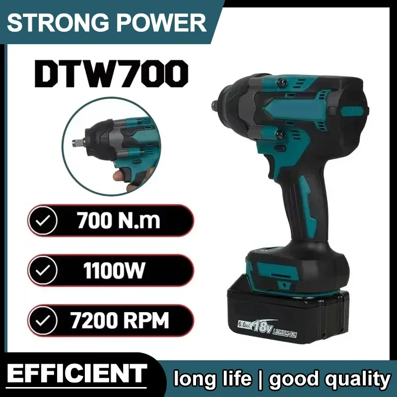 

Fit Makita Electric Wrench DTW700 Brushless Multi functional Rechargeable Lithium Battery Auto Repair High Torque Impact Wrench