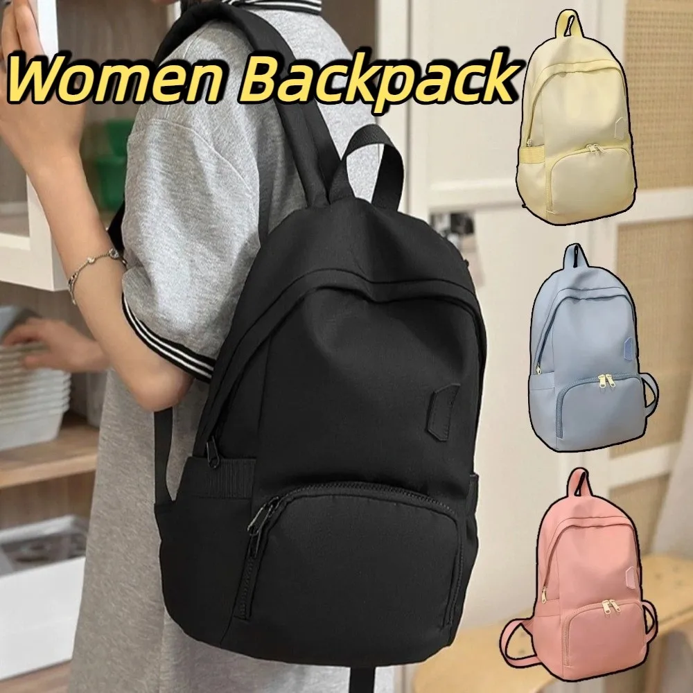 

Casual Waterproof Women Nylon Backpack Large Capacity Lightweight Students Schoolbag College Leisure Laptop Book Bag Travel