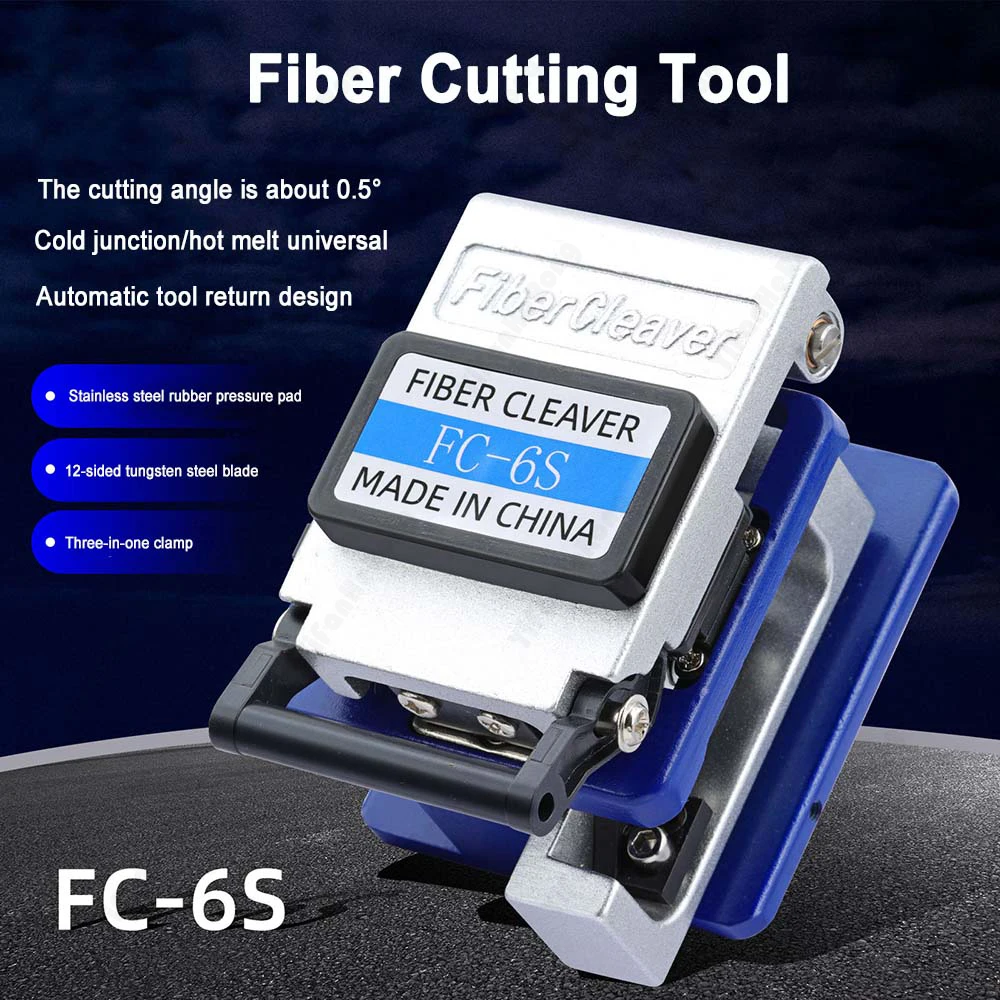 Fiber Cleaver FTTH Optical Fiber Cutting Knife Fiber Optic Cutter Cold Contection for Fiber Network Instrument FC-6S