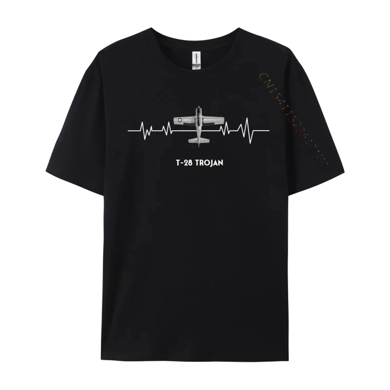 Trojan Heartbeat North American Pilot Ekg Airplane Brand New Mens T Shirt Cotton Tops Shirts Normal Tops Shirts Drop Shipping