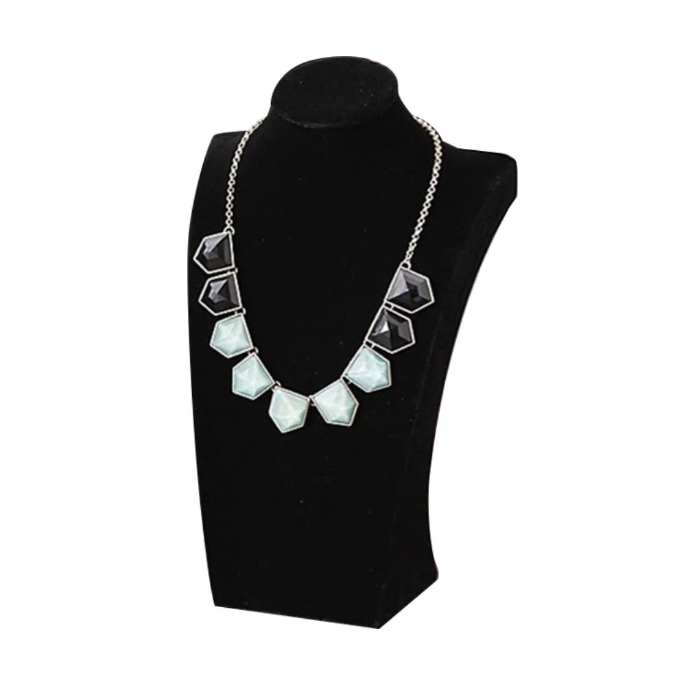 

Velvet Necklaces Easel Showcase Mannequin Bust Portrait Jewelry Collection Rack Shop Cabinet Display Necklace Earrings Rings