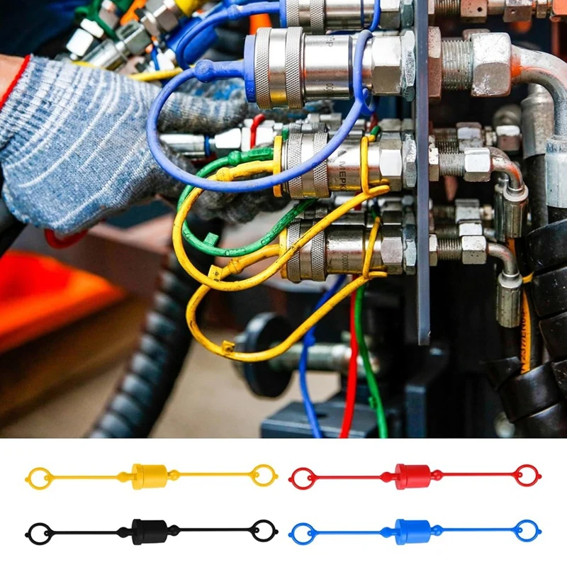 ISO7241-A (ISO-A) Hydraulic Coupler Male Dust Cap And Female Plug Cover, Hydraulic Plug Cover Fitting Set