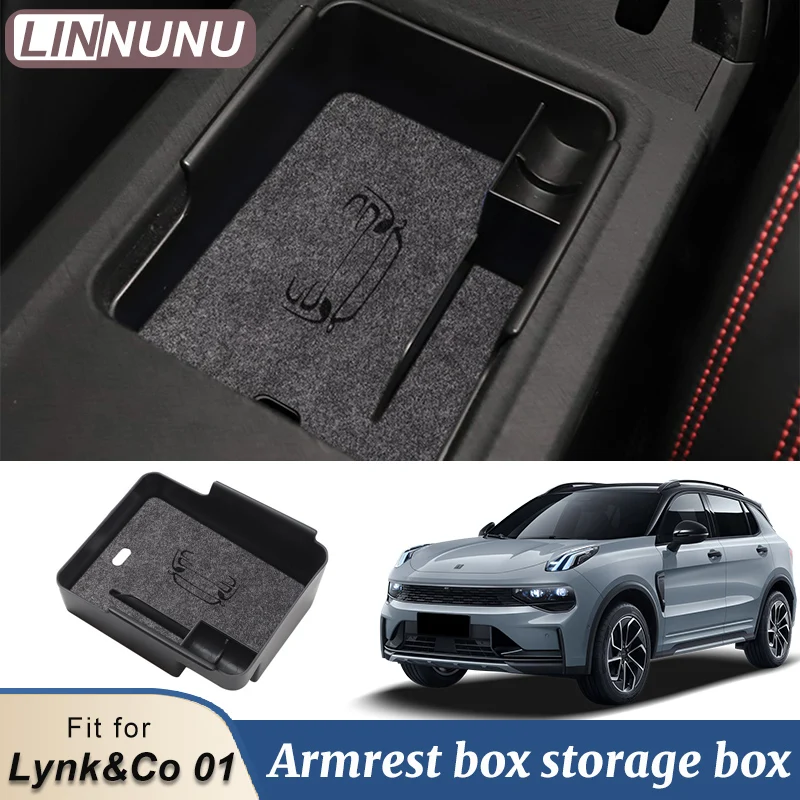 LINNUNU Fit for Lynk&Co 01 05 Lingke Armrest Organizer Box Auto Central Storage Box Specialized Interior Car Console Accessories