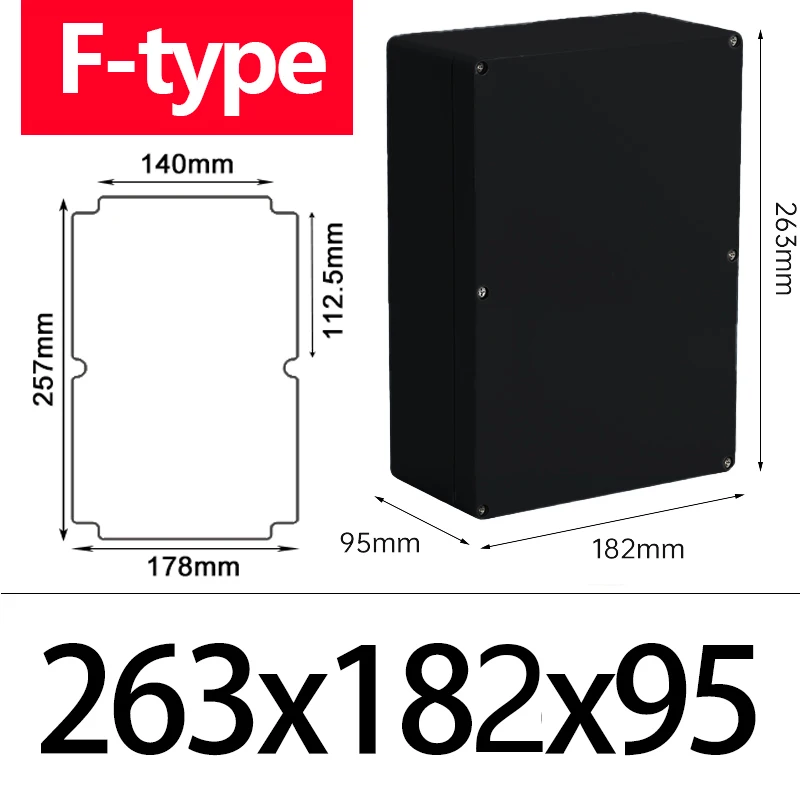ABS Wasserdichtes Boxgehäuse Elektronisches Safe Gehäuse Kunststoffboxen Schwarzer Drahtanschlusskasten Kunststoff-Organizer IP67 Wasserdichtes Gehäuse