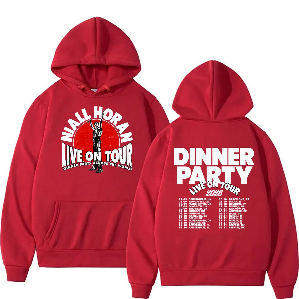 Niall Horan Dinner Party Live on Tour 2026 Hoodie Herren Damen Vintage Langarm Mode Sweatshirt Lose Kleidung Pullover Kapuzenpullover – Detail 4