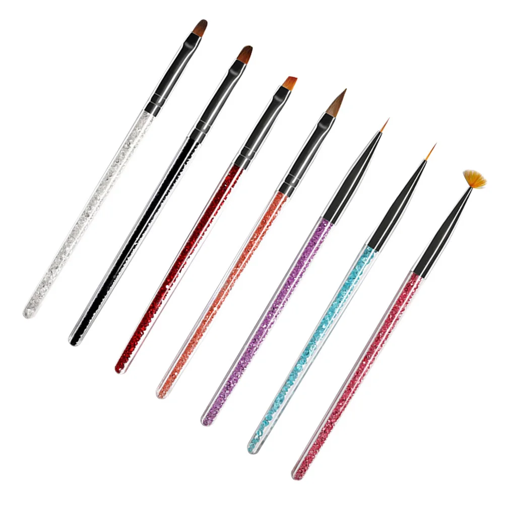 1セット アートペンブラシキット ドリルハンドル付き 耐久性のあるロングハンドル ペイントツール 女性向け 初心者向け ネイルアートブラシセット ネイル
