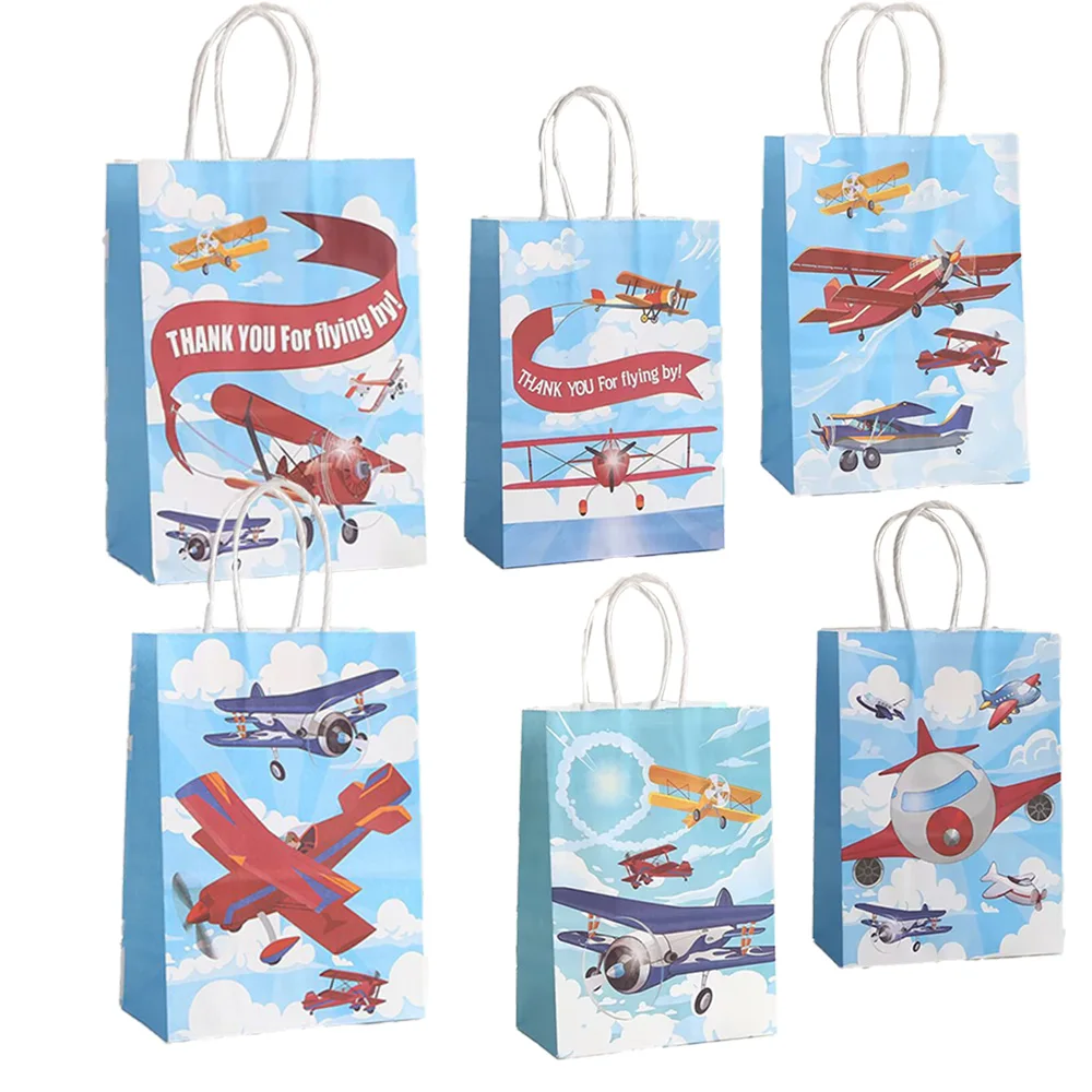 24 Pcs Airplane Paper Goodie Bags Airplane Party Favors Bags Gift Bags  Kids Treat Bags Birthday Party Candy Airplane Themed