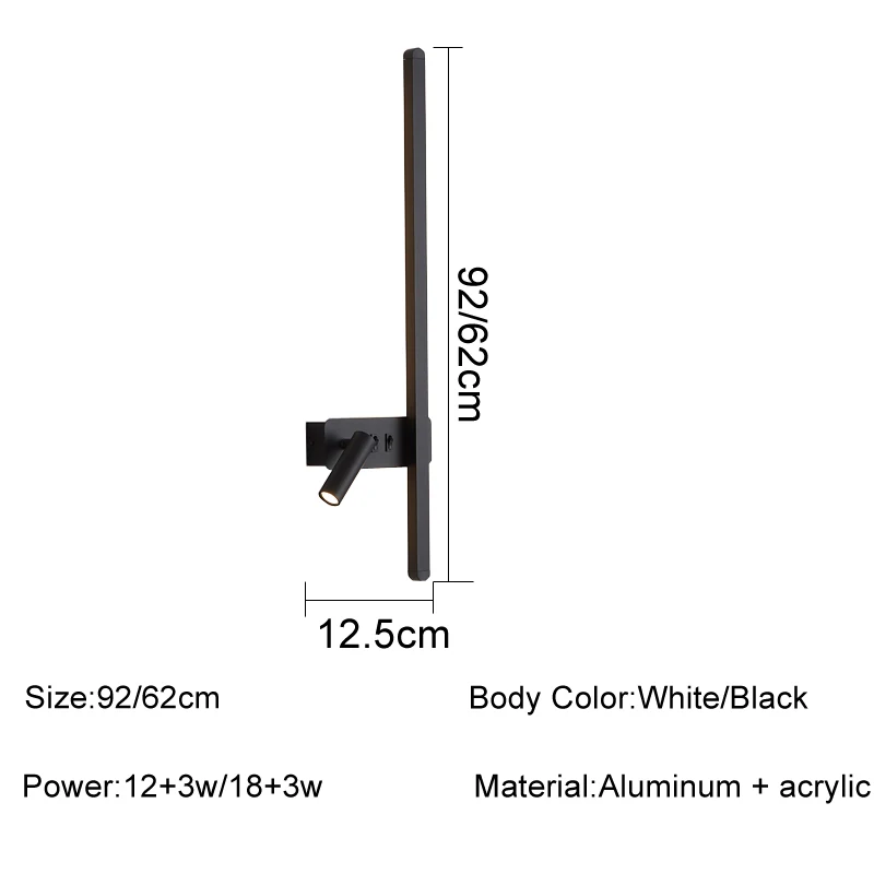 Luz LED de pared para interiores, candelabro de Fondo Nórdico moderno para sala de estar, sofá, lámpara con interruptor, iluminación de cabecera,