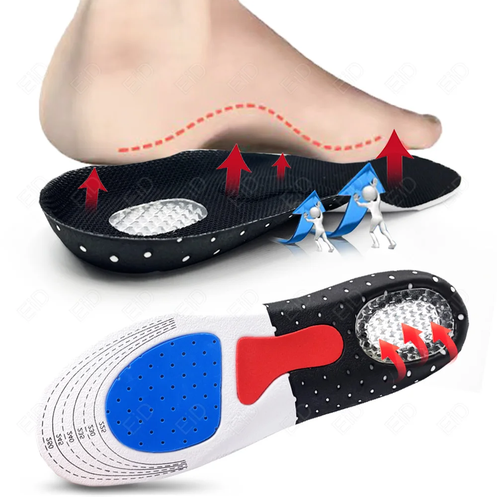 Orthopedic Insoles for Man Women Memory Foam Cushion Gel Insole Silicone Arch Support Pads Sport Shoe Pad Soft Running insoels