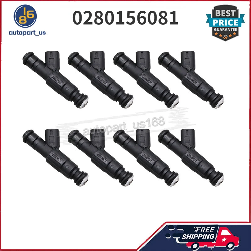 

0280156081 0 280 156 081 8PCS Fuel Injectors For Mercruiser V8 350 MAG MPI 5.0L 4.3L 6.2L