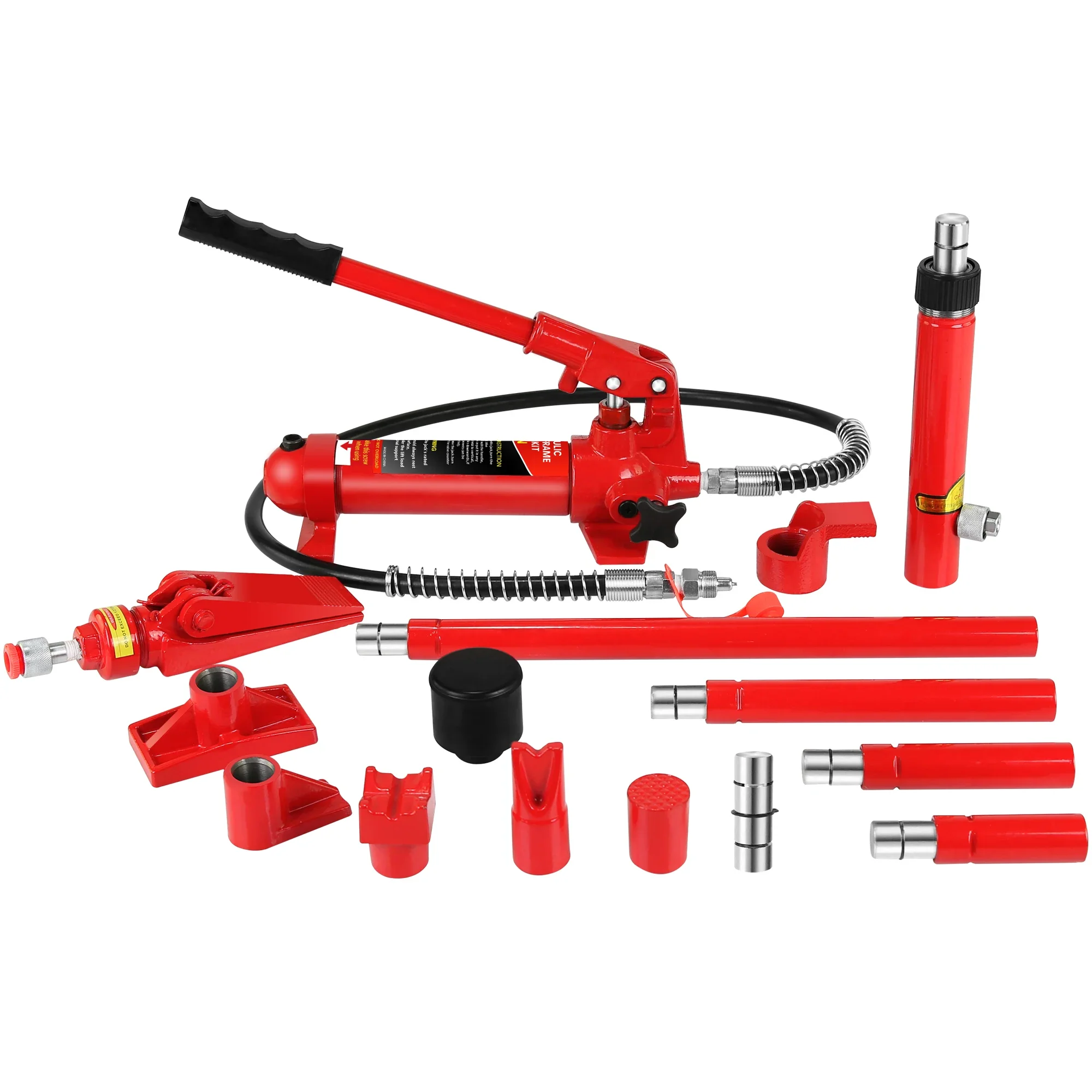 4 Ton Porta Power Kit, Portable Hydraulic Jack with Oil Hose, Auto Body Frame Repair Kit with Storage Case for Car Repair, Truck