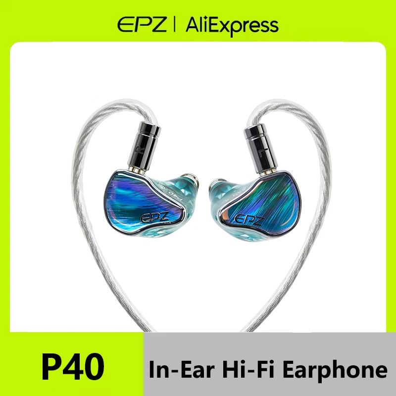 EPZ P40 インイヤーイヤホン HiFi IEM モニタリング有線イヤホン 2DD+1Planar+1PZT 圧電セラミックハイブリッドドライブ 取り外し可能なケーブル