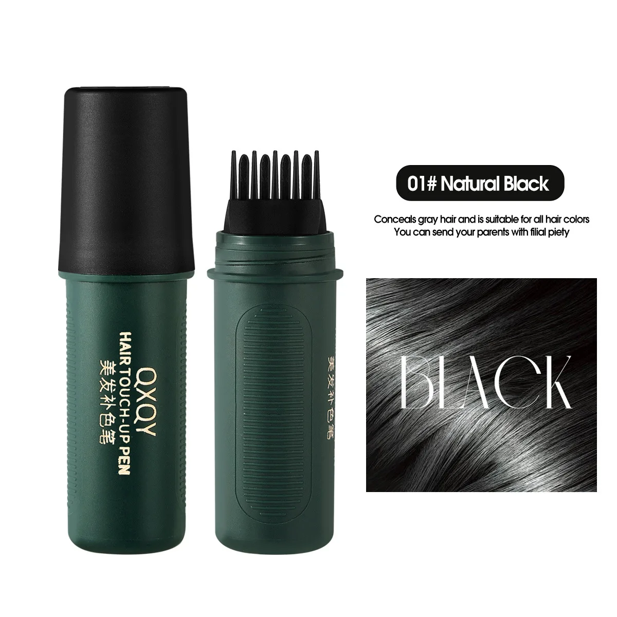 

QXQY Hair Color Stick - Waterproof & Sweat-Proof, Instant Root Touch Up for Gray Hair, Plant-Based Temporary Dye, Travel Size