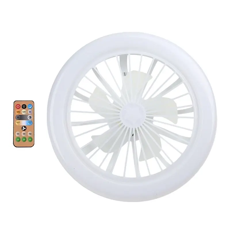 【HOUSEHOLD GOODS】E27 Fan Light With Remote Control Energy-Saving Fan Bulb For Living Room For Bedroom Household