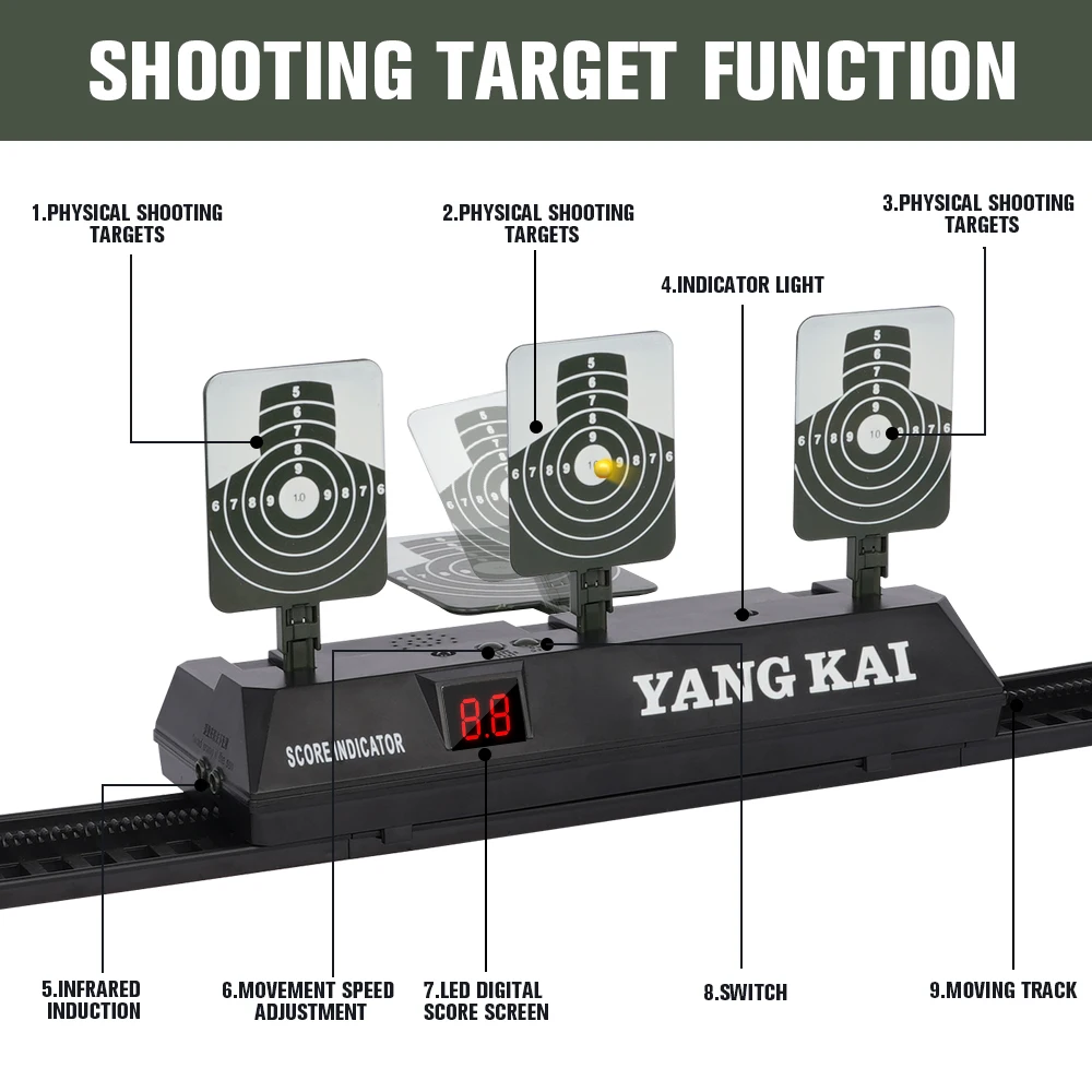 

T1357 Smart Laser Target с автоматическим сбросом в течение 3-х секунд, ускоряющий aim и скорость реакции через непрерывные дрели.