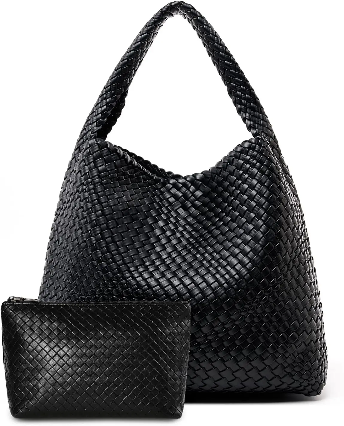 

Stylish Large Woven Tote Bag for Women, Durable Weave Purse and Leather Handbag