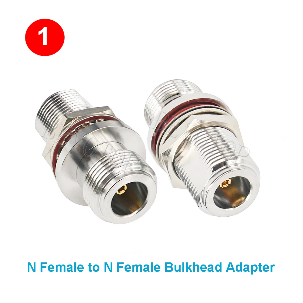 1PCS L16 N/TNC Female to N/SMA Female Bulkhead Panel Mount Washer Nut with O-ring Straight Nickel Plated RF Connector Adapters