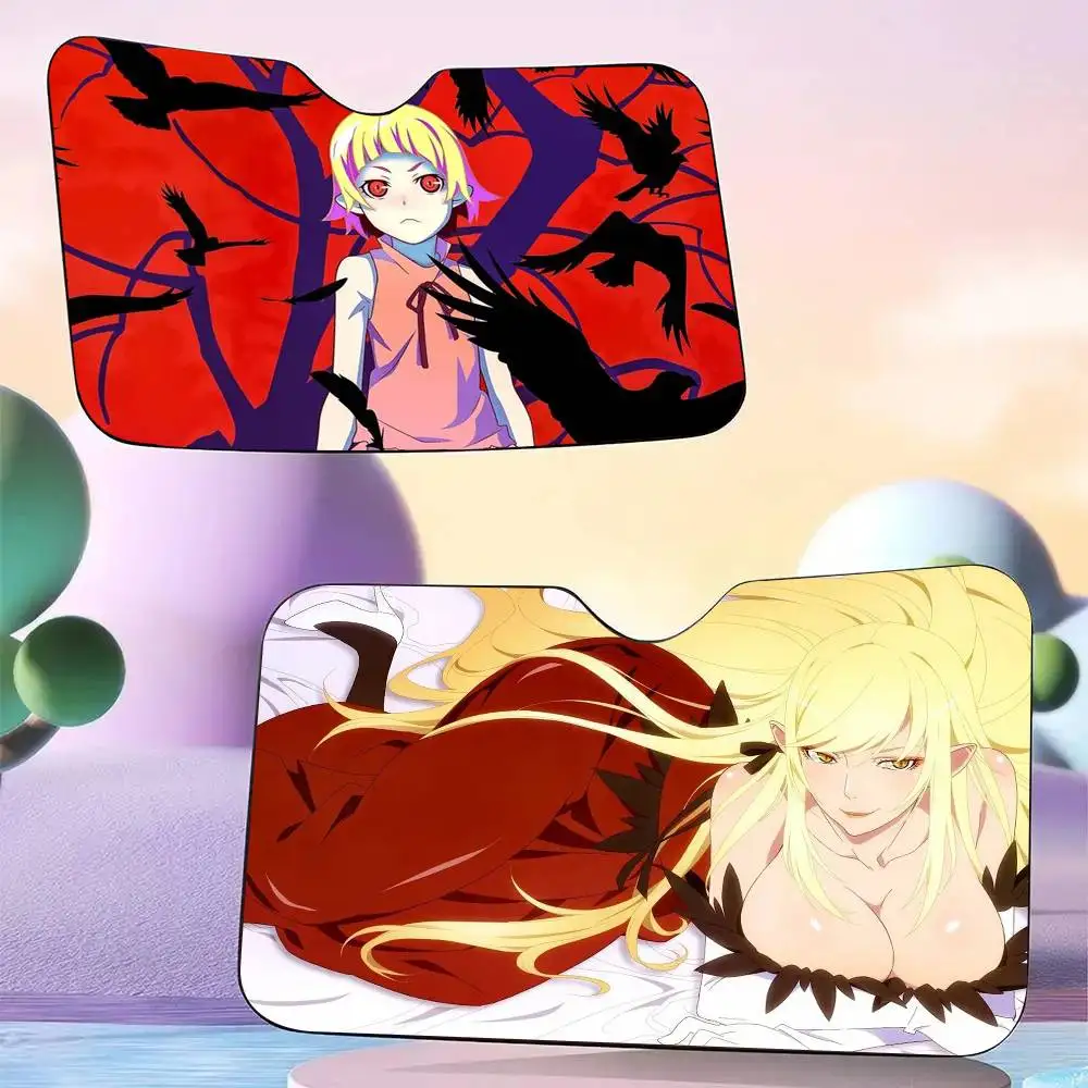 

Солнцезащитный козырек для автомобиля Anime Kizumonogatari, накидка на лобовое стекло, защита от солнца, автомобильные чехлы, защита от солнца для авто