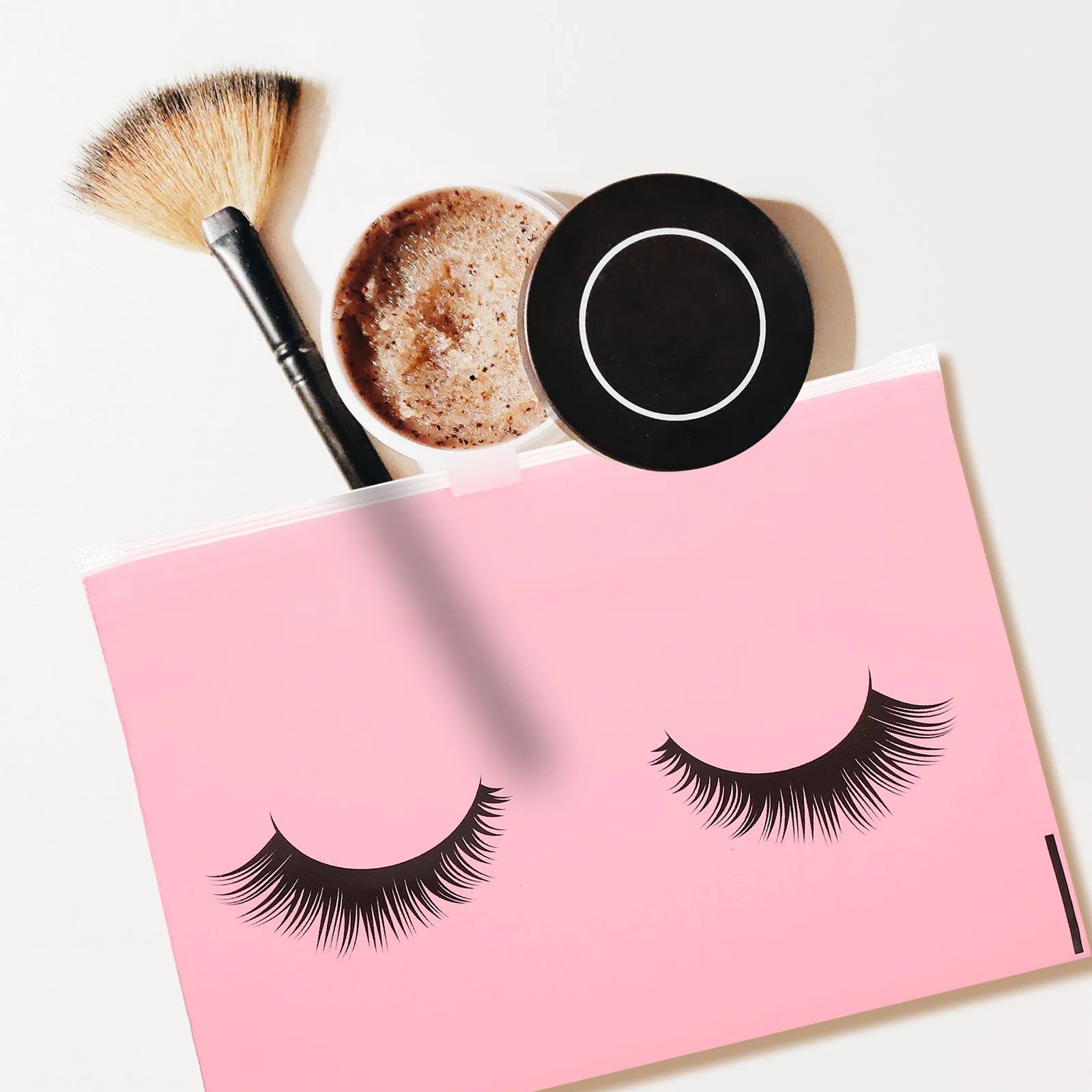 

50pcs Storage Bag Eva Waterproof Travel Toiletry Bag Makeup Organizer Portable Lash Zipper Pouch Multipurpose Case