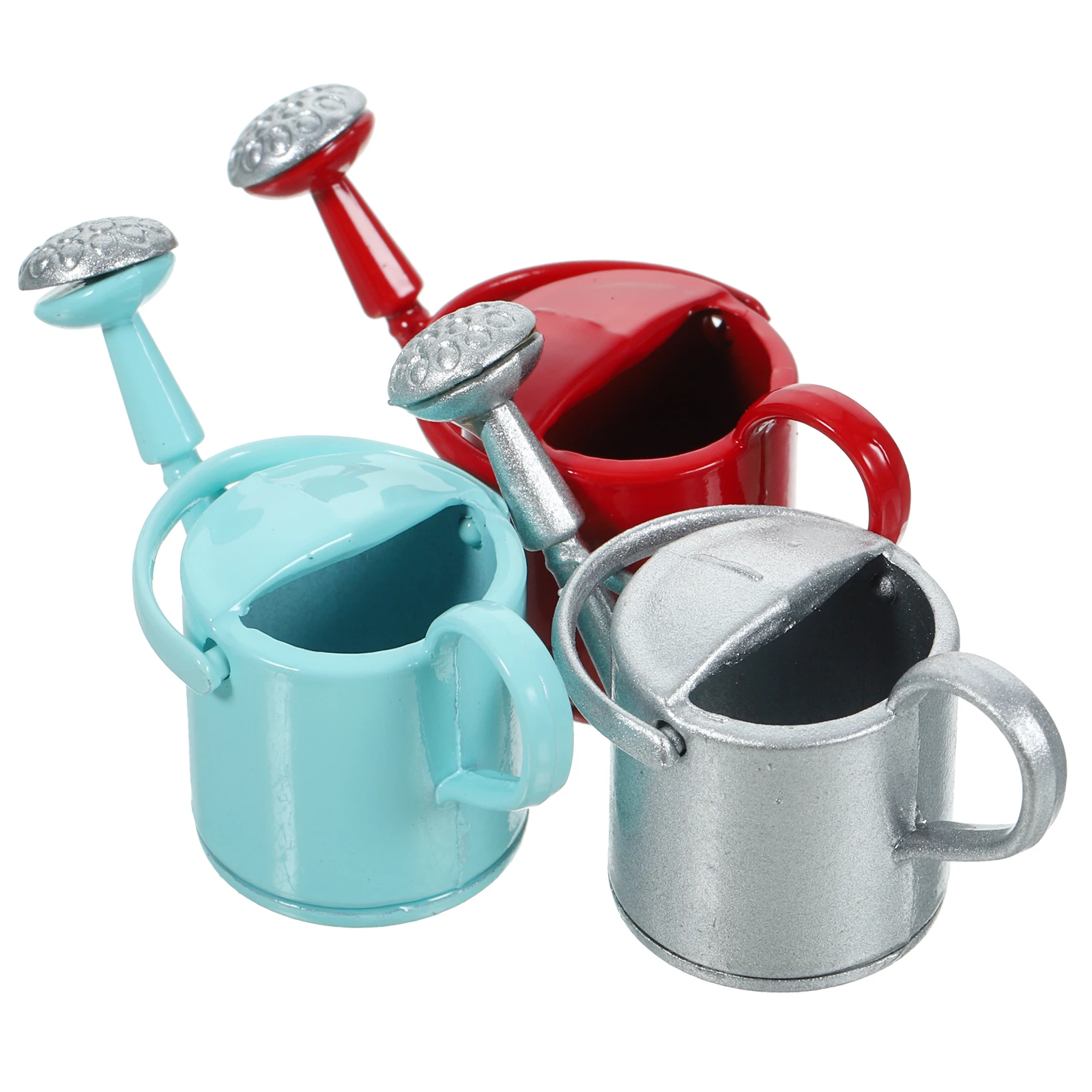 

3pcs Mini Gardening Kettle Alloy Water Can for Plant Decorative Pot Desktop Storage Pen Holder Lightweight Educational Toy