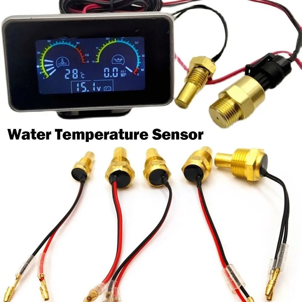 1Pcs 50K Head Plug Water Temperature Sensor 12V/24V NPT 3/8 1/8 1/2 Digital Temperature Sensor Universal 10/12/14/16/17/21mm