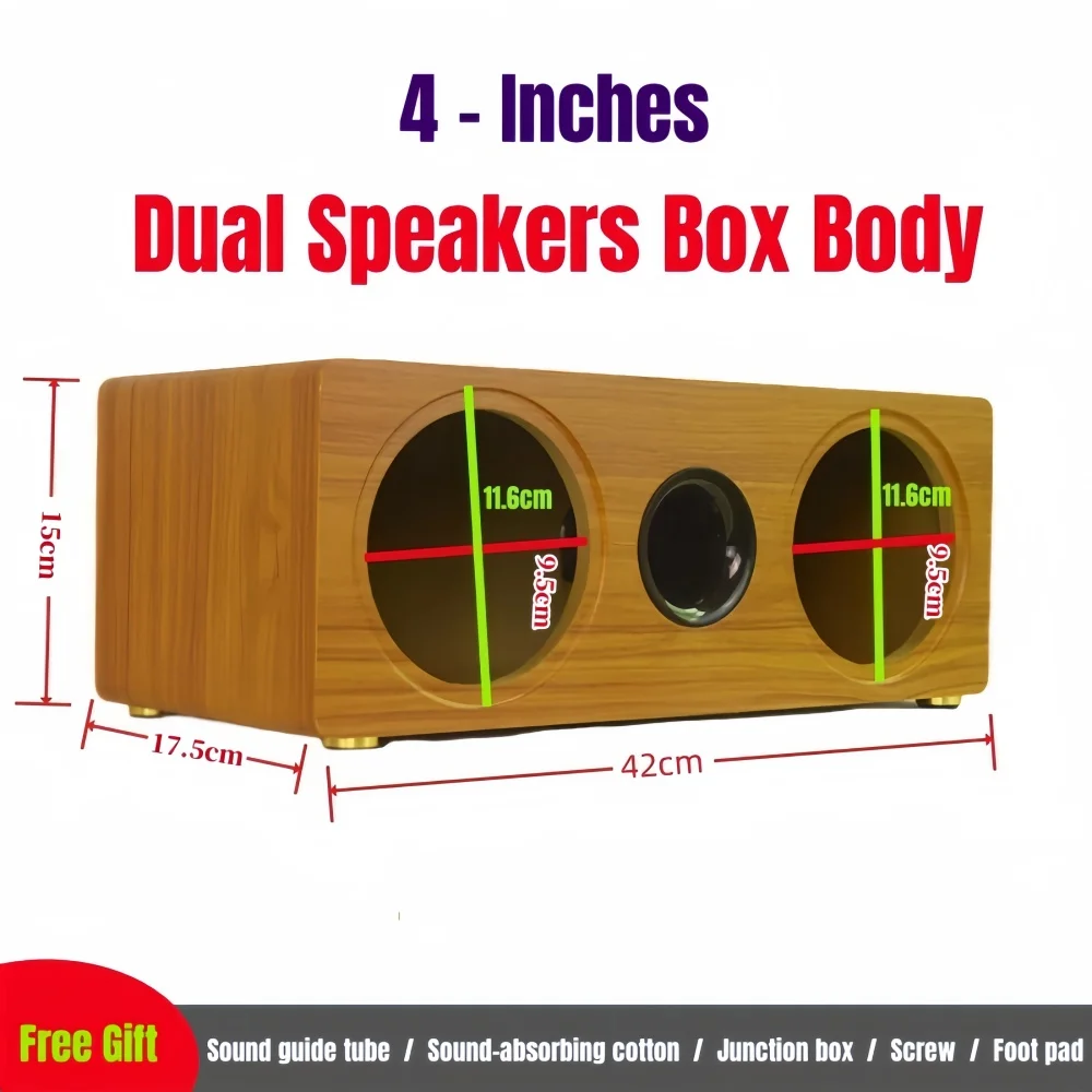 

DIY Speaker Modification,4-inch Dual Speaker Integrated Speaker Box Body,Speaker Empty Box,Wooden Shell.Can Modify Hole Diameter