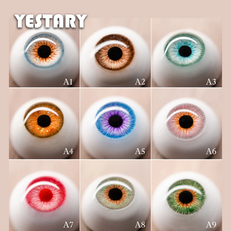 

YESTARY BJD Doll Accessories Eyes For Toys 12MM 14MM 16MM 18MM Handmades Resin Eyes 1/2 1/3 1/4 1/6 Color Eyeball BJD Dolls Eye